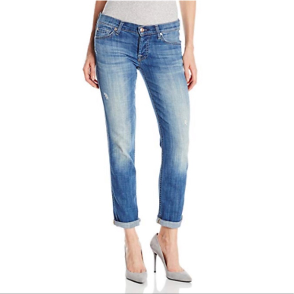 7 for all mankind boyfriend fit distressed jeans
